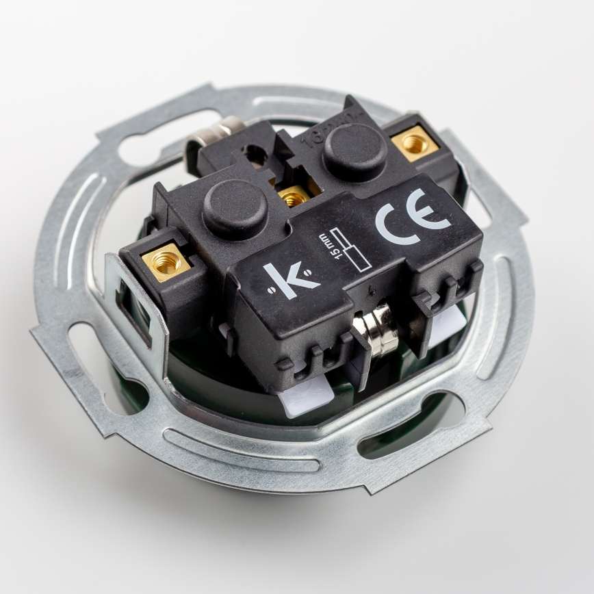 Kliklap - Retro-kotipistorasia kehyksellä SCHUKO 230V/16A, vihreä