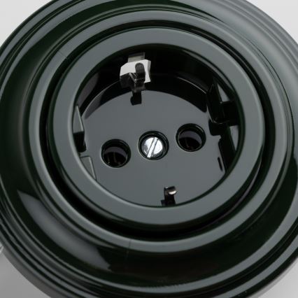 Kliklap - Retro-kotipistorasia kehyksellä SCHUKO 230V/16A, vihreä
