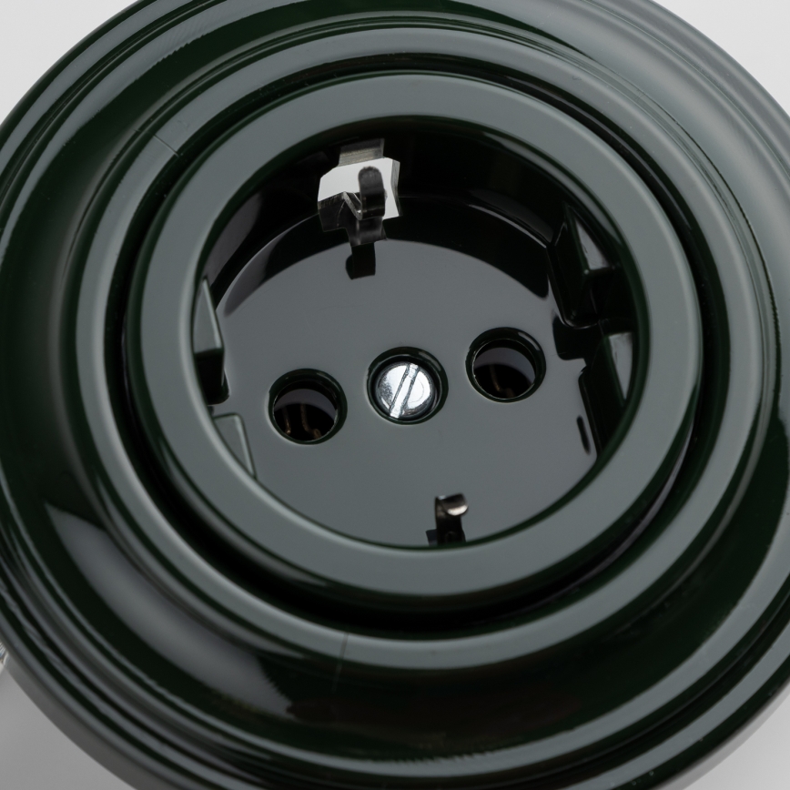 Kliklap - Retro-kotipistorasia kehyksellä SCHUKO 230V/16A, vihreä