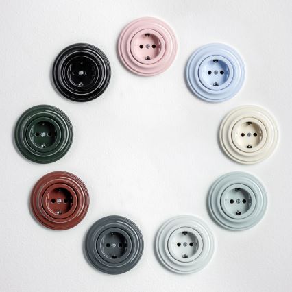 Kliklap - Retro-kotipistorasia kehyksellä SCHUKO 230V/16A, vihreä