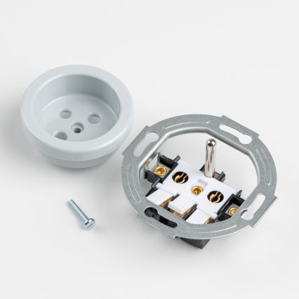 Kliklap - Retro-kotitalouspistorasia kehyksellä 230V harmaa