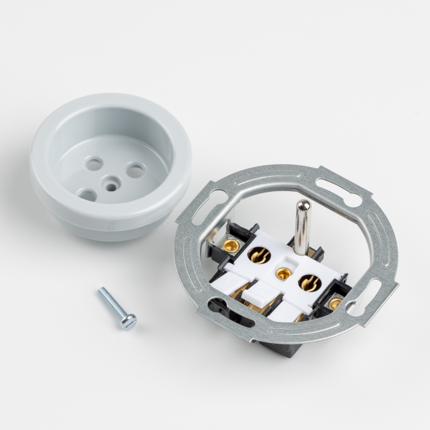 Kliklap - Retro-kotitalouspistorasia kehyksellä 230V harmaa