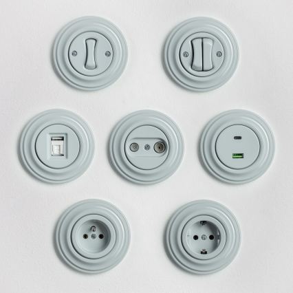 Kliklap - Retro-kotitalouspistorasia kehyksellä 230V harmaa