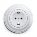 Kliklap - Retro-kotitalouspistorasia kehyksellä SCHUKO 230V/16A lumivalkoinen