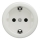Kliklap - Retro kotitalouspistorasia, kehyksetön, SCHUKO 230 V/16 A, keraaminen, valkoinen