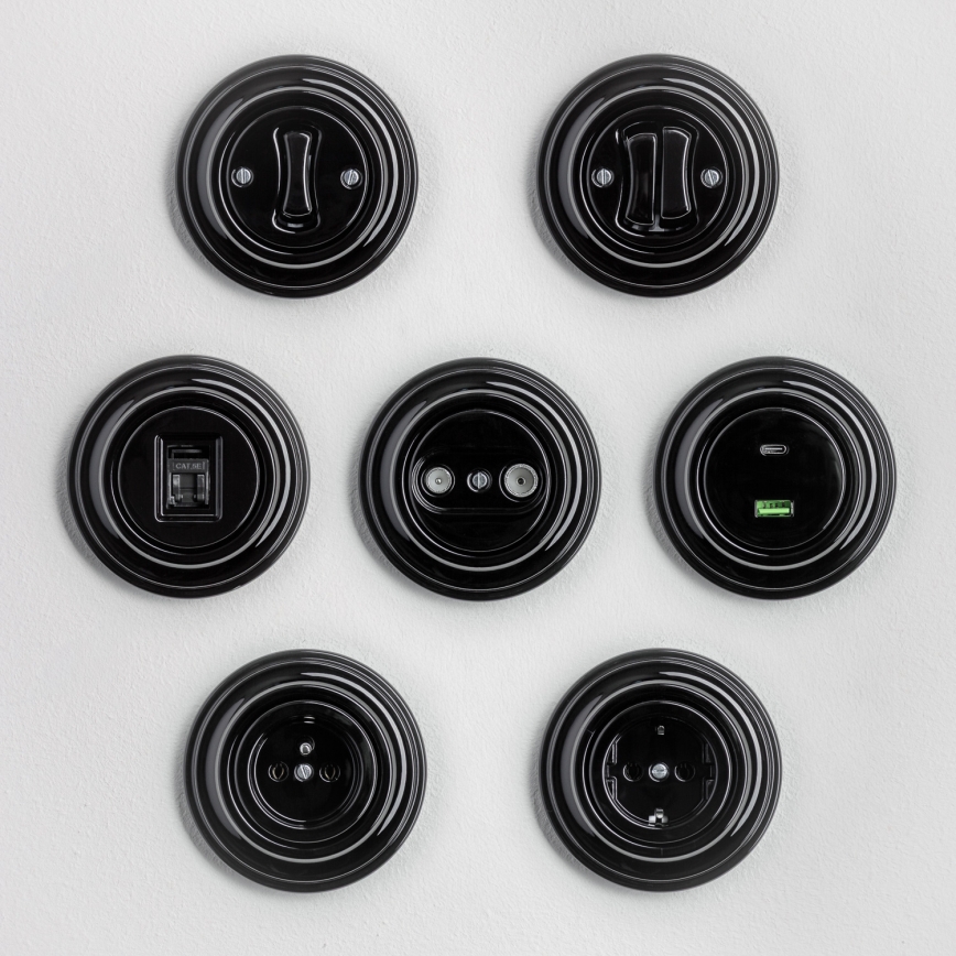 Kliklap - Retro-moniosainen katkaisija, kehys nro 5, musta