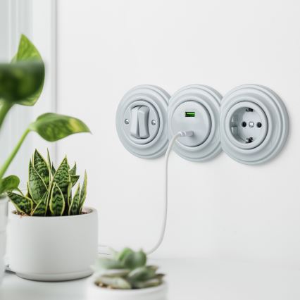 Kliklap - Retro-päätykehys, keraaminen, valkoinen