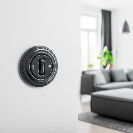 Kliklap - Retro-painike antrasiitinvärisellä kehyksellä