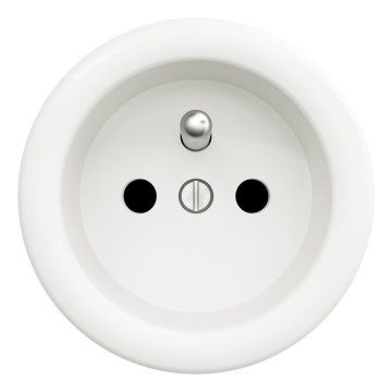 Kliklap - Retro-pistorasia kotitalouskäyttöön, kehyksetön, 230 V, valkoinen