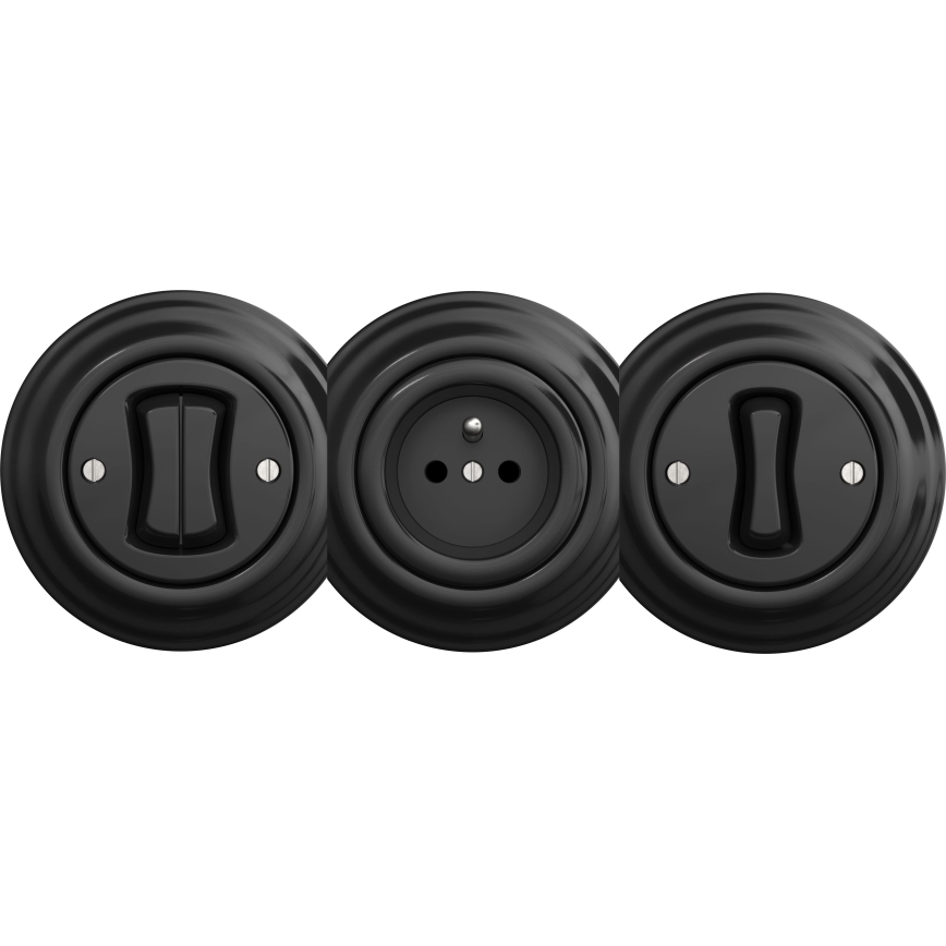 Kliklap - Retro ristikytkin ilman kehystä nro 7 musta