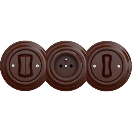 Kliklap - Retro ristikytkin ilman kehystä nro 7 ilman kehystä ruskea