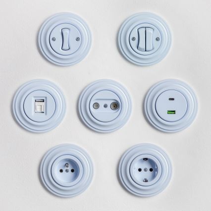 Kliklap – Retro-ristikytkin kehyksellä nro 7, sininen