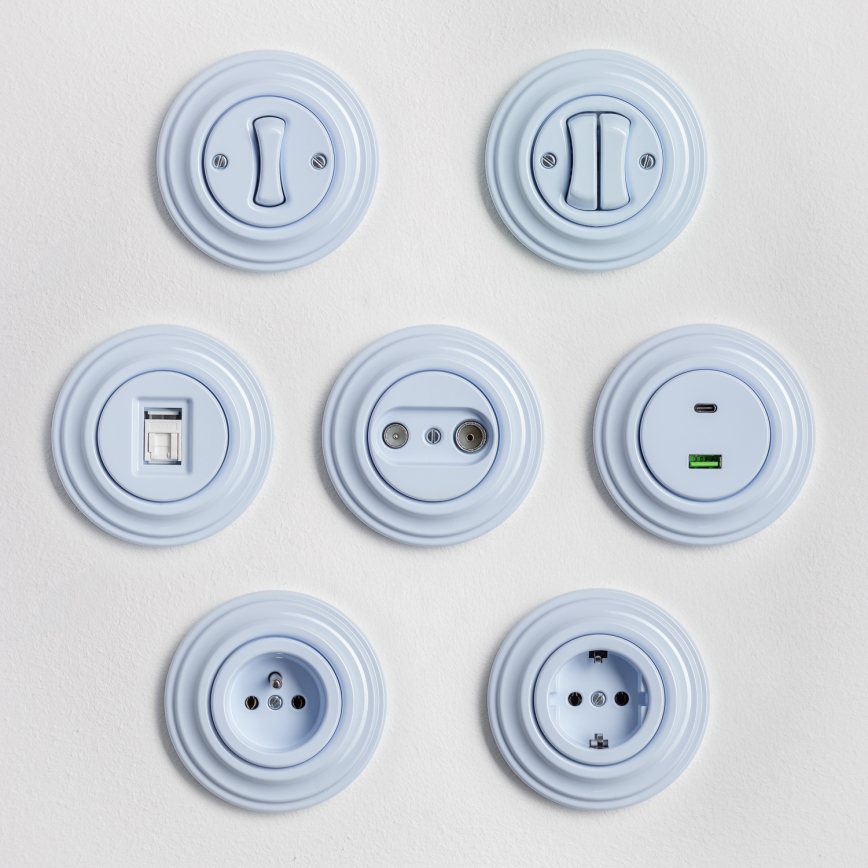 Kliklap – Retro-ristikytkin kehyksellä nro 7, sininen