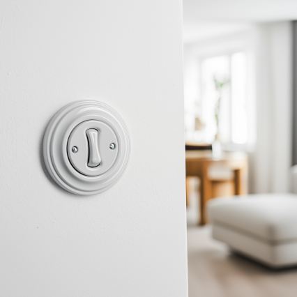 Kliklap - Retro-ristikytkin, kehys nro 7, keramiikkavalkoinen