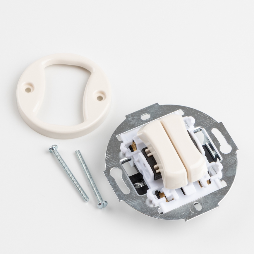 Kliklap - Retro-sarjakytkin kehyksellä nro 5, beige