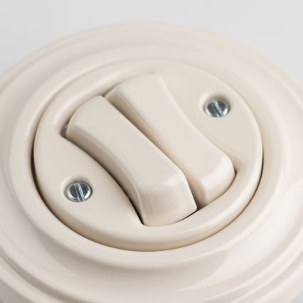 Kliklap - Retro-sarjakytkin kehyksellä nro 5, beige