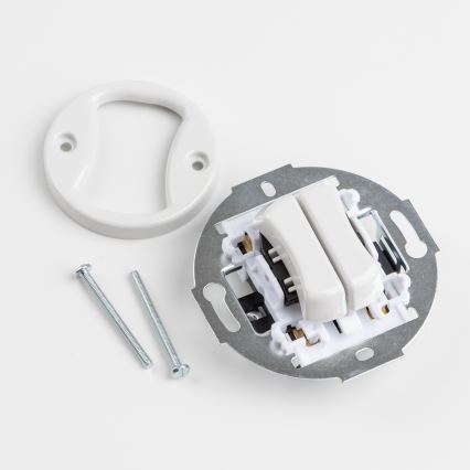 Kliklap - Retro-sarjan kehyksetön kytkin, nro 5, keraaminen valkoinen