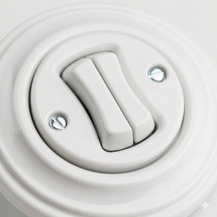 Kliklap - Retro-sarjan valokytkin kehyksellä nro 5 lumivalkoinen