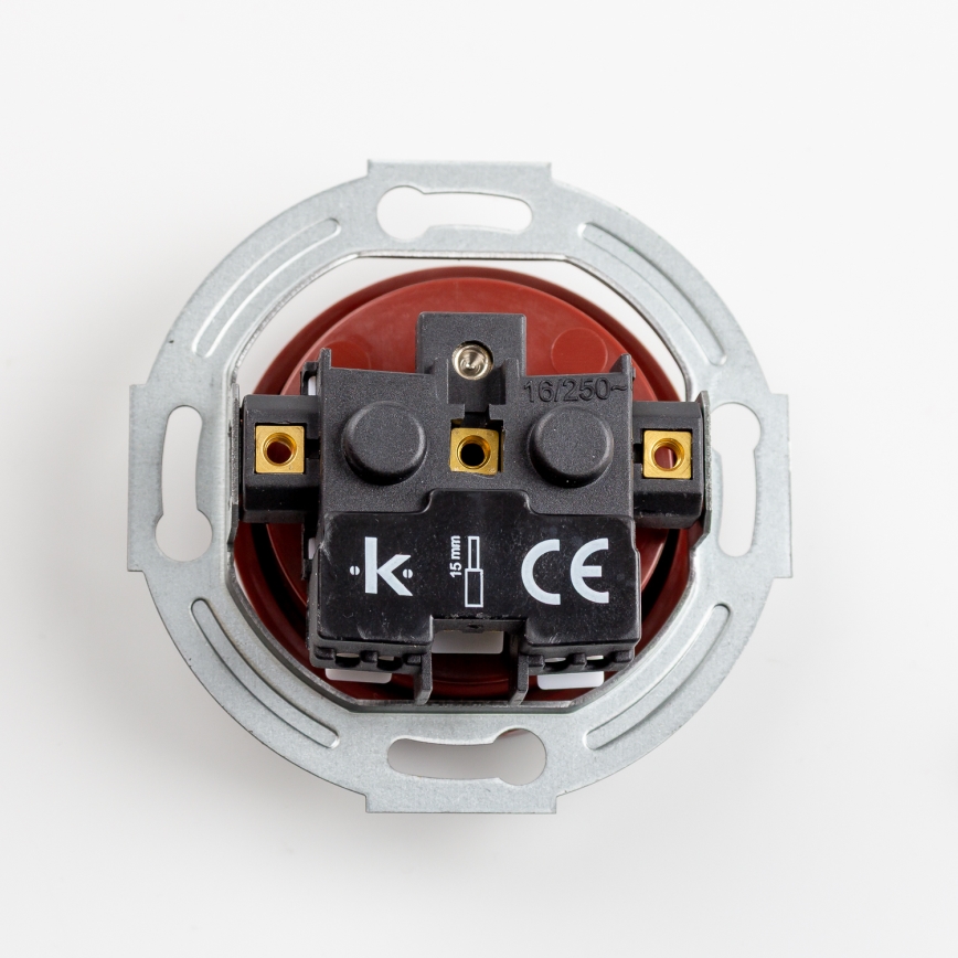 Kliklap - Retro-seinäpistorasia kehyksellä, 230 V, ruskea