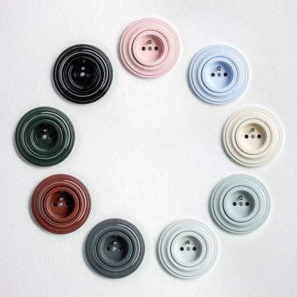 Kliklap - Retro-seinäpistorasia kehyksellä, 230 V, ruskea