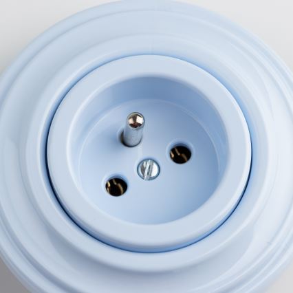 Kliklap - Retro-seinäpistorasia kehyksellä 230V sininen