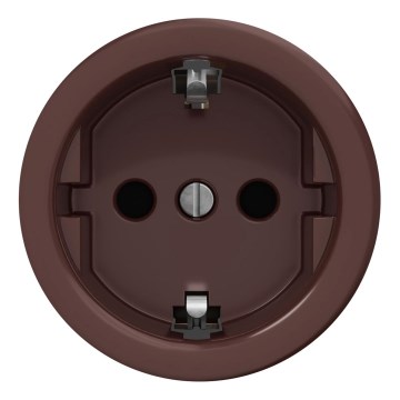Kliklap - Retro seinäpistorasia, kehyksetön SCHUKO 230V/16A, ruskea