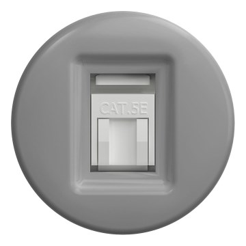 Kliklap - Retro tietoliitäntäpistorasia ilman kehystä, harmaa