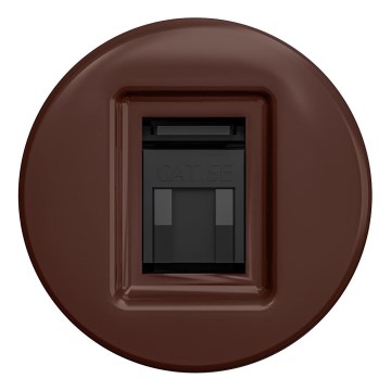 Kliklap - Retro tietoliitäntäpistorasia ilman kehystä, ruskea