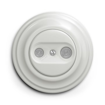 Kliklap - Retro tilaajapistorasia TV+R (pääte) valkoisella kehyksellä