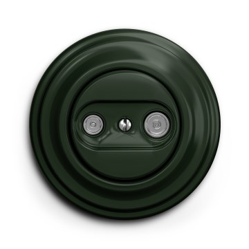 Kliklap - Retro TV- ja FM-pistorasia (pääte), vihreä kehys