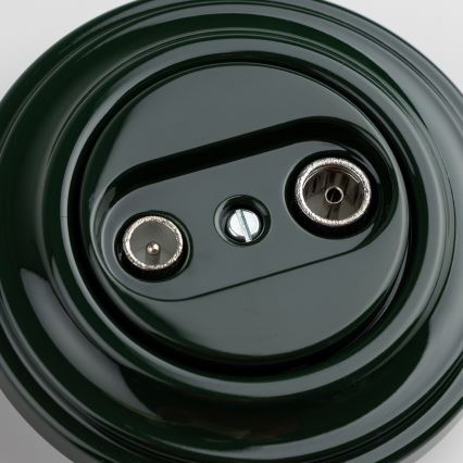 Kliklap - Retro TV- ja FM-pistorasia (pääte), vihreä kehys