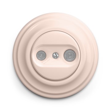 Kliklap - Retro TV+R-antennipistorasia (läpivienti) kehyksellä, vintage-ruusunpunainen