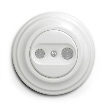 Kliklap - Retro TV+R antennipistorasia (läpivienti) lumivalkoisella kehyksellä