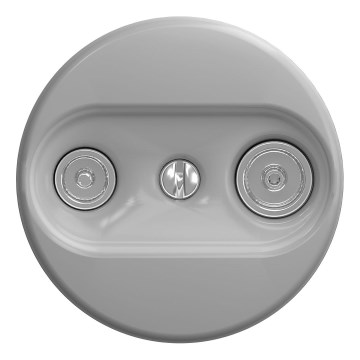 Kliklap - Retro TV+R jatkoliitäntä pistorasia (jatkuva) ilman kehystä, harmaa