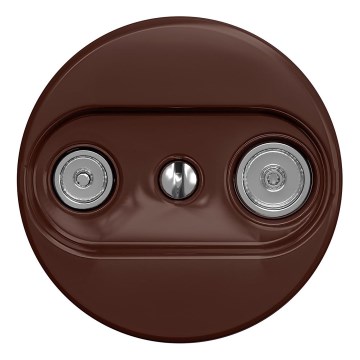 Kliklap - Retro TV+R jatkoliitäntä pistorasia (jatkuva) ilman kehystä, ruskea