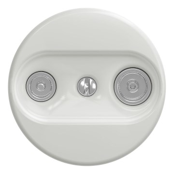 Kliklap - Retro TV+R jatkoliitäntä pistorasia (jatkuva) ilman kehystä, valkoinen