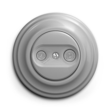 Kliklap - Retro TV+R läpivientipistorasia kehyksellä, harmaa