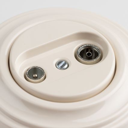 Kliklap - Retro TV+R-läpivientirasia (läpivientimalli) kehyksellä, beige