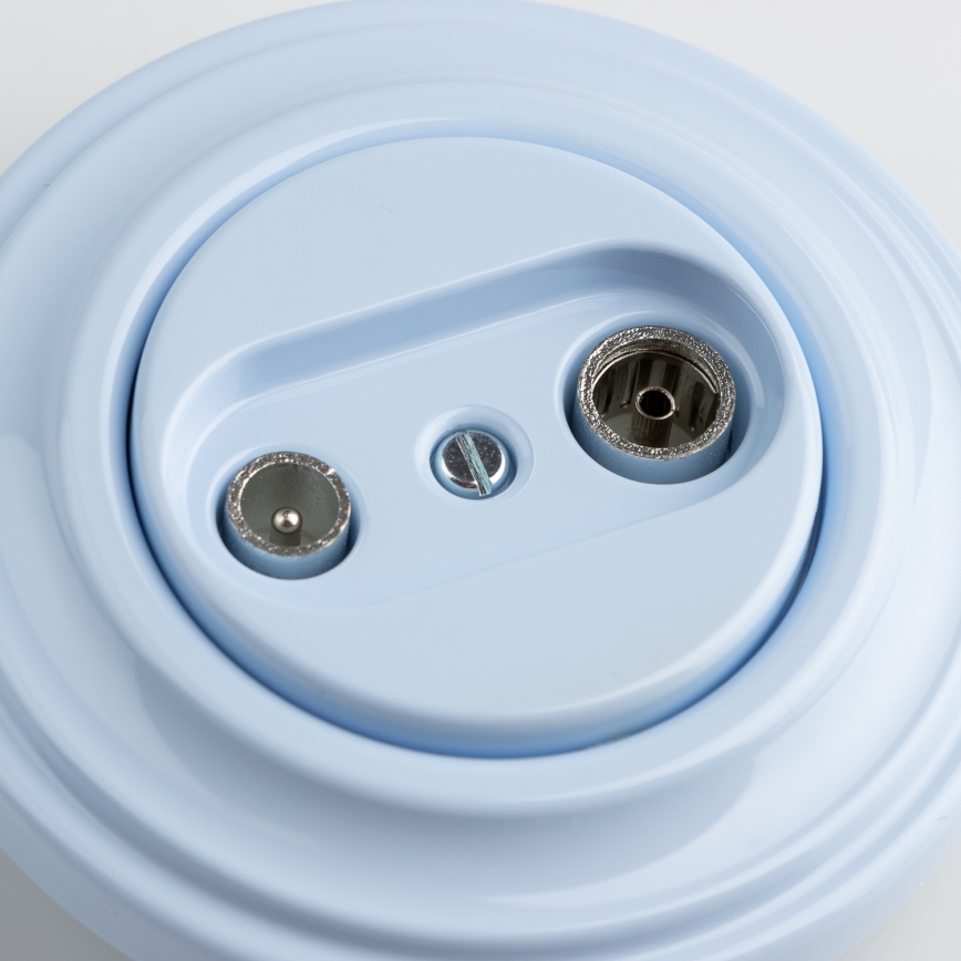 Kliklap - Retro TV+R päätepistorasia kehyksellä, sininen