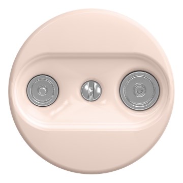 Kliklap - Retro TV+R-pistorasia (jatkettava) kehyksetön, antiikkiroosa