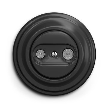 Kliklap - Retro TV+R-pistorasia (pääte) antrasiitinvärisellä kehyksellä