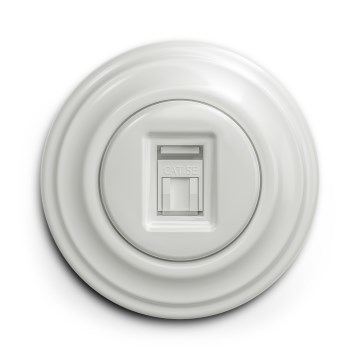 Kliklap - Retro-tyylinen datapistorasia kehyksellä, keraaminen, valkoinen