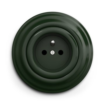 Kliklap - Retro-tyylinen kotitalouspistorasia kehyksellä 230V, vihreä