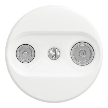 Kliklap - Retro-tyylinen TV+R (läpivienti) seinärasia, kehyksetön, lumivalkoinen
