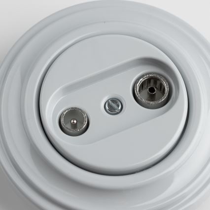 Kliklap - Retro-tyylinen TV+R-pistorasia (päätelaite) kehyksellä, harmaa