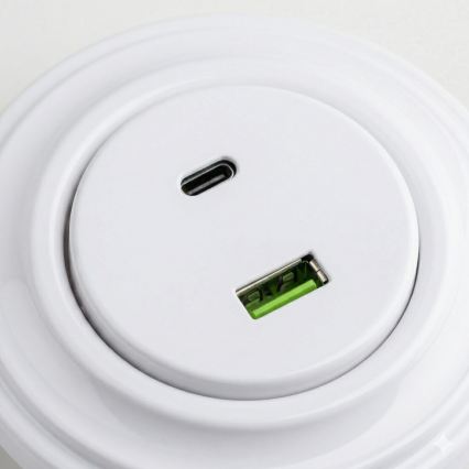 Kliklap - Retro USB-pistorasia A+C kehyksellä, lumivalkoinen