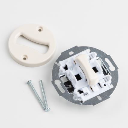 Kliklap - Retro yksinapainen kytkin kehyksellä nro 1, beige