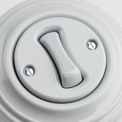 Kliklap - Retro yksinapainen kytkin kehyksellä nro 1 harmaa