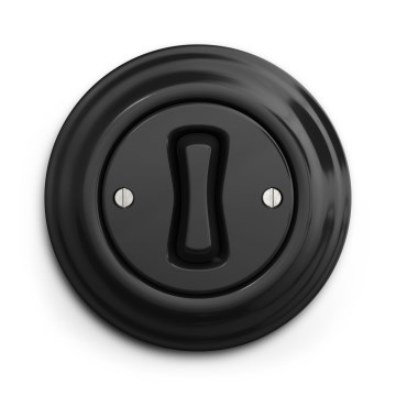 Kliklap - Retro yksinapainen kytkin kehyksellä nro 1, musta