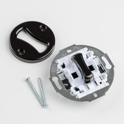 Kliklap - Retro yksinapainen kytkin kehyksellä nro 1, musta